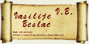 Vasilije Beslać vizit kartica